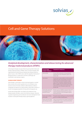 Cell and Gene Therapy Solutions