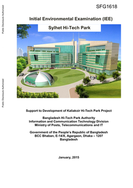 Initial Environmental Examination (IEE) Sylhet Hi-Tech Park Public Disclosure Authorized