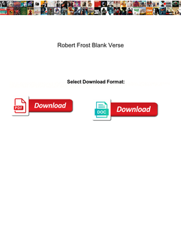 Robert Frost Blank Verse