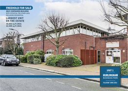 FREEHOLD for SALE SELF-CONTAINED BUILDING with POTENTIAL for OTHER USES INCLUDING RESIDENTIAL LARGEST UNIT on the ESTATE 10,963 Sq Ft (NIA) 12,366 Sq Ft (GIA)