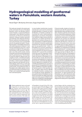 Hydrogeological Modelling of Geothermal Waters in Pamukkale, Western Anatolia, Turkey