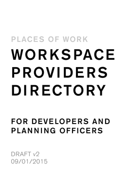 Places of Work Workspace Providers Directory