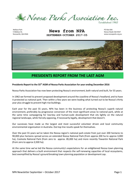 News from NPA Noosa Heads Qld 4567 Noosaville, Qld 4566 SEPTEMBER-OCTOBER 2017-05