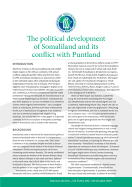 The Political Development of Somaliland and Its Conflict with Puntland