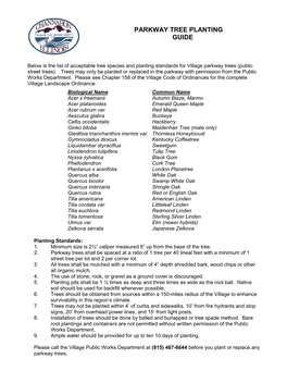 Parkway Tree Planting Guide