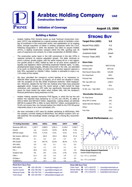 Arabtec Holding Company UAE Construction Sector