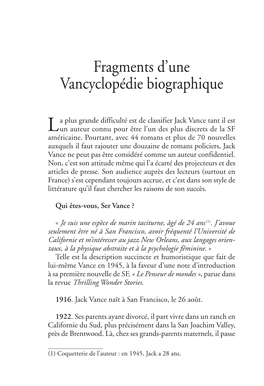 Fragments D'une Vancyclopédie Biographique