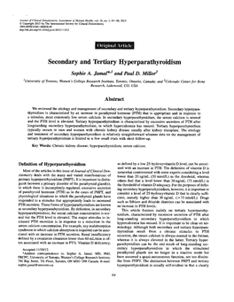 Secondary and Tertiary Hyperparathyroidism Sophie A