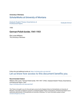 German-Polish Border, 1941-1951