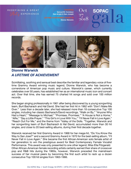 Dionne Warwick a LIFETIME of ACHIEVEMENT