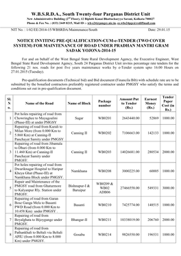 Tender Notice