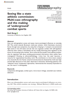 Multi-Case Ethnography and the Making of 'Underground'