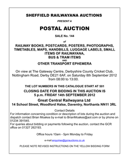 POSTAL AUCTION SALE No