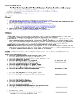 PLC Relay Ladder Logic, Intel 8051 Assembly Language, Raspberry Pi