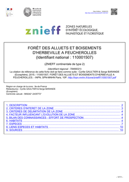 FORÊT DES ALLUETS ET BOISEMENTS D'herbeville a FEUCHEROLLES (Identifiant National : 110001507)