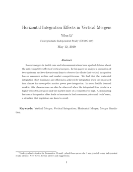 Horizontal Integration Effects in Vertical Mergers