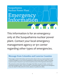 Susquehanna Nuclear Power Plant Emergency Information