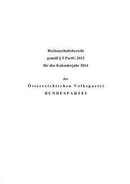 Rechenschaftsbericht 2014 – Österreichische Volkspartei