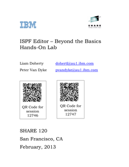 ISPF Editor – Beyond the Basics Hands-On Lab