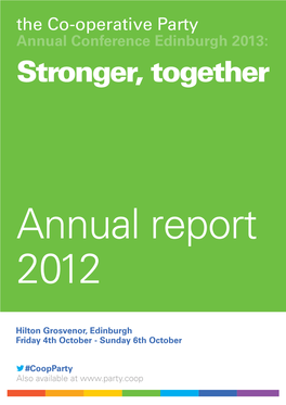 Annual Conference Edinburgh 2013: Stronger, Together