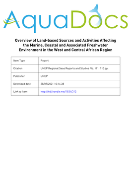 Overview of Land-Based Sources and Activities Affecting the Marine, Coastal and Associated Freshwater Environment in the West and Central African Region