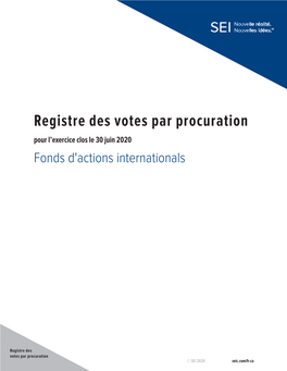 Registre Des Votes Par Procuration