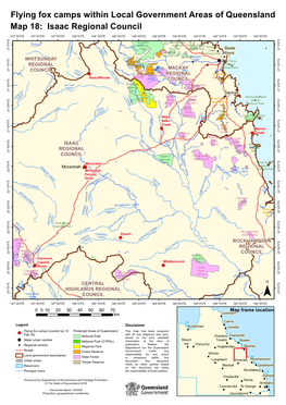 Flying Fox Roost Sites: Map 18: Isaac Region (PDF, 983KB)