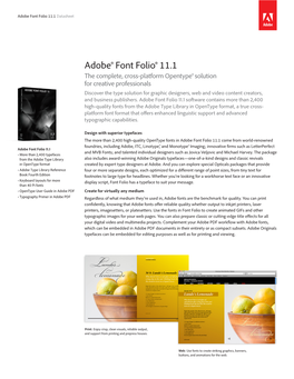 Adobe Font Folio 11.1 Datasheet