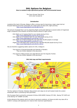 DHL Options for Belgium How to Combine Cargo Operations Growth with Environmental Issues