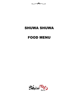 Shuwa Shuwa Food Menu