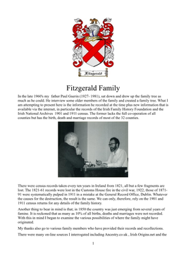 Fitzgerald Family in the Late 1960'S My Father Paul Guerin (1927- 1981), Sat Down and Drew up the Family Tree As Much As He Could