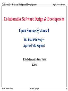 Collaborative Software Design & Development Open Source Systems 4