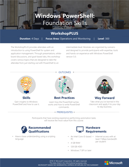 Windows Powershell: Foundation Skills