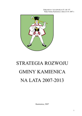 Strategia Rozwoju Gminy Kamienica Na Lata 2007-2013