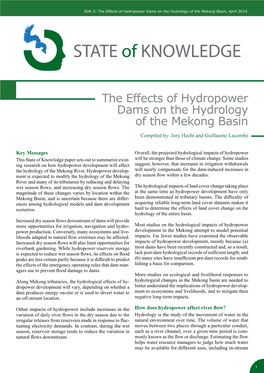 The Effects of Hydropower Dams on the Hydrology of the Mekong Basin, April 2014