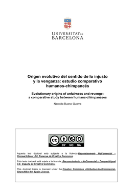 Origen Evolutivo Del Sentido De Lo Injusto Y La Venganza: Estudio Comparativo Humanos-Chimpancés