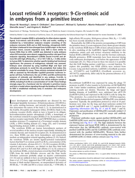 Locust Retinoid X Receptors: 9-Cis-Retinoic Acid in Embryos from a Primitive Insect