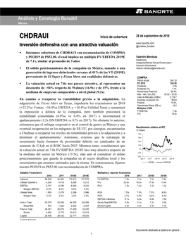 CHDRAUI Inicio De Cobertura 28 De Septiembre De 2018