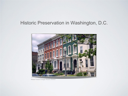 Historic Preservation in Washington, D.C