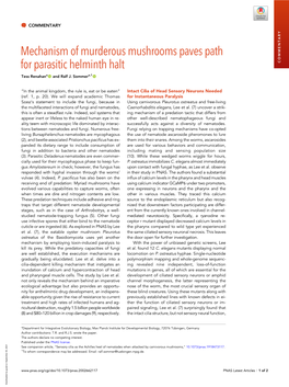 Mechanism of Murderous Mushrooms Paves Path for Parasitic Helminth Halt