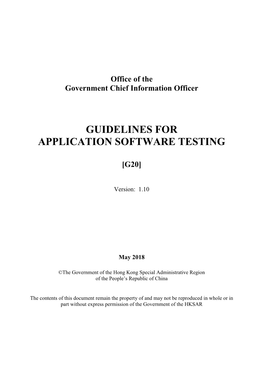 To Download PDF File of Guidelines for Application Software Testing
