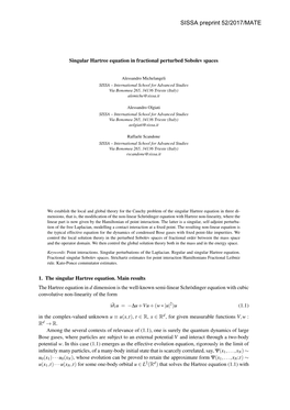 Singular Hartree Equation in Fractional Perturbed Sobolev Spaces