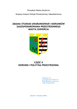 Zmiana Studium Uwarunkowań I Kierunków Zagospodarowania Przestrzennego Miasta Zawiercia