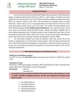 PRCS (NHQ) Sit-Rep (4) (Idps Response Operations) Dated. 3Rd July, 2014