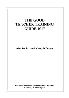 The Good Teacher Training Guide 2017