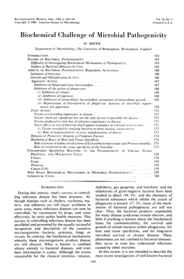 Biochemical Challenge of Microbial Pathogenicity