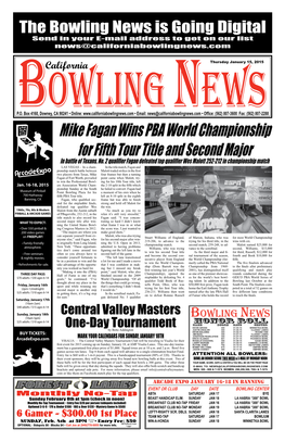 Mike Fagan Wins PBA World Championship for Fifth Tour Title and Second Major in Battle of Texans, No
