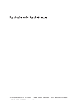 Psychodynamic Psychotherapy