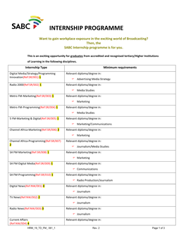 Internship Programme