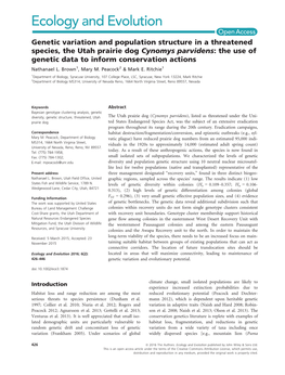 Genetic Variation and Population Structure in a Threatened Species